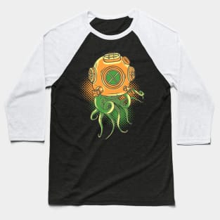 Octopus on the retro diving helmet Baseball T-Shirt